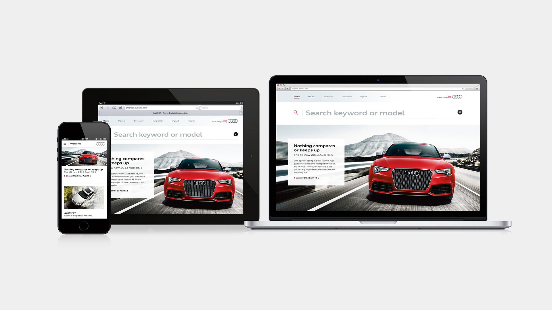 Screenshot of Audi USA